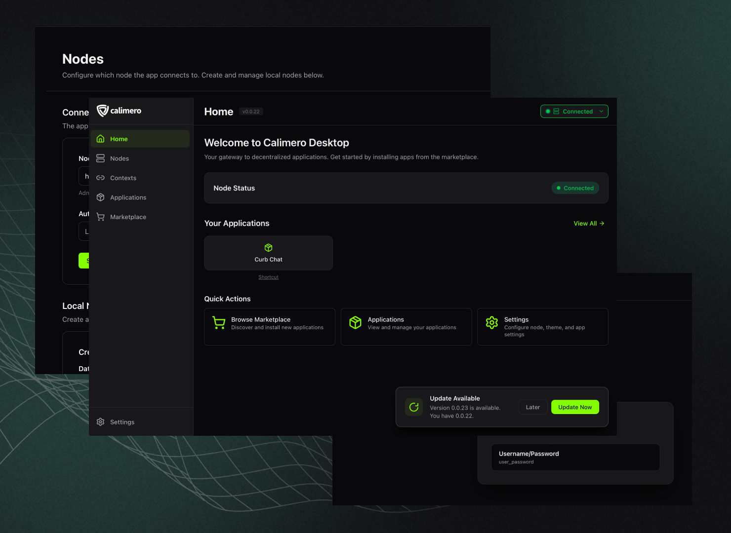 Calimero Desktop preview